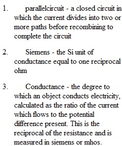 Chapter 8-Parallel Circuits Vocabulary